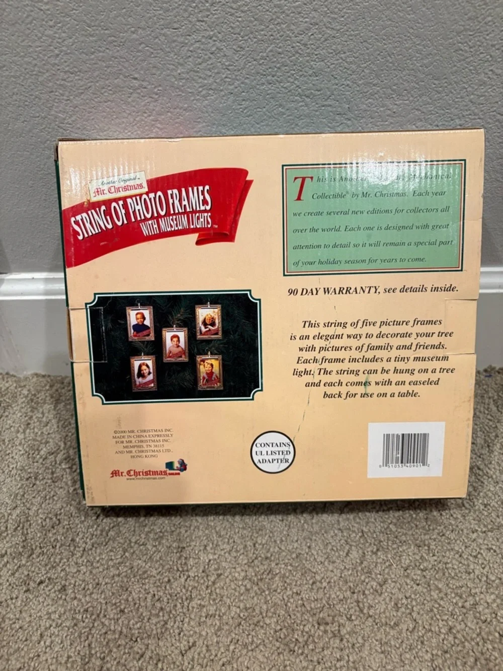 Vintage Y2K Mr Christmas String Of Photo Frames With Museum Lights Brand New